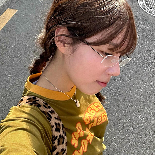 [비케이] 레트로 무테 안경(2컬러)